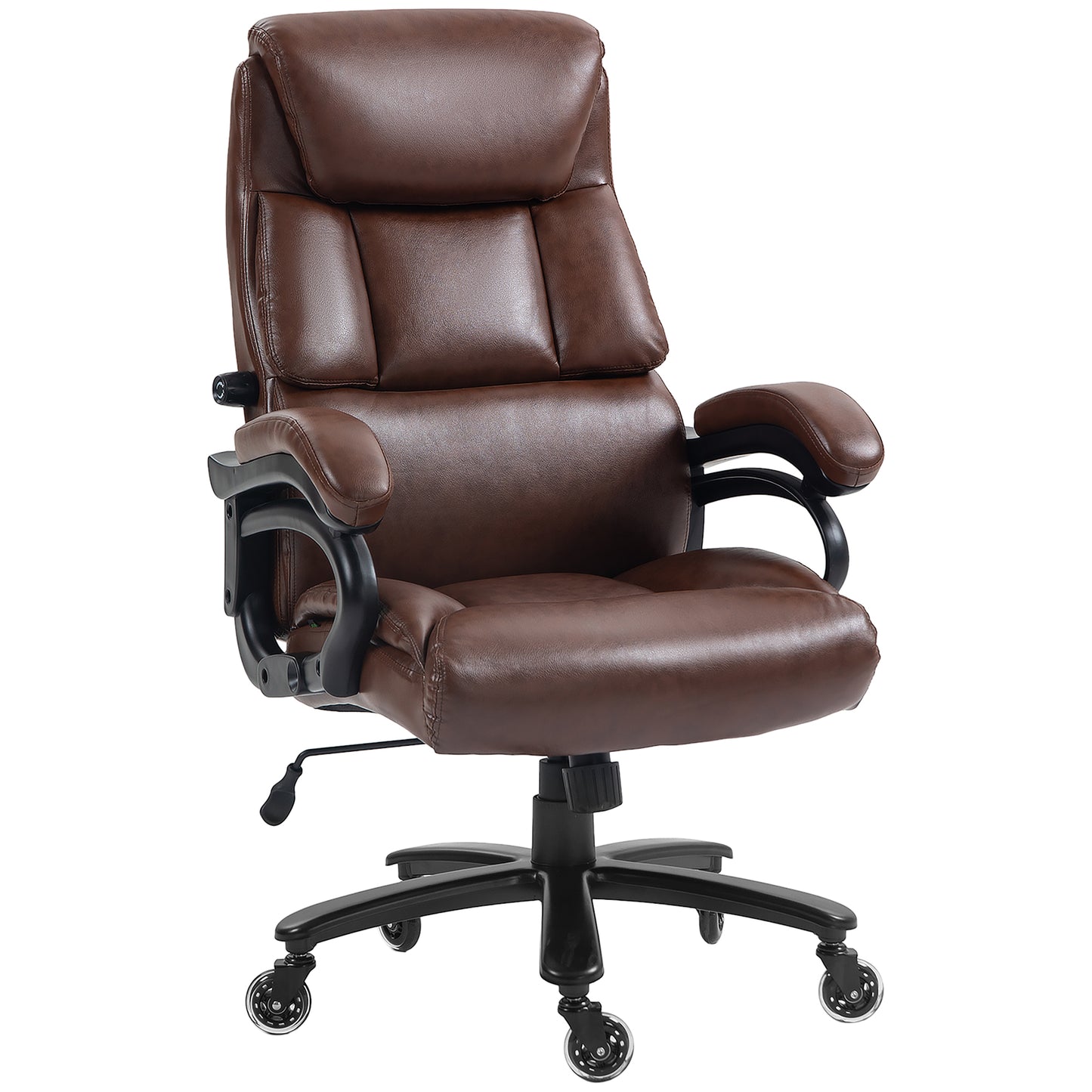 Vinsetto Leather Office Chair for Big and Tall, 400lb, Brown