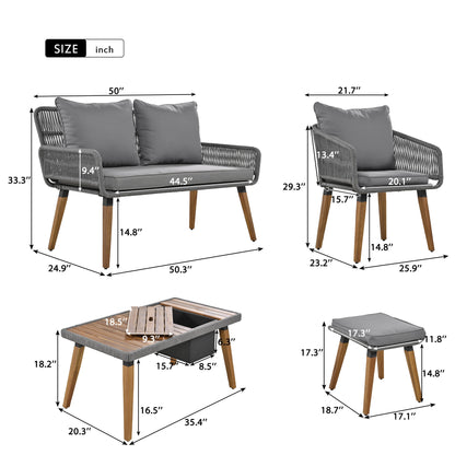 6-Piece Patio Outdoor Furniture, Bar Table