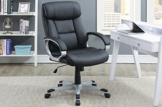 Office Chair Black Color Cushioned Headrest Adjustable