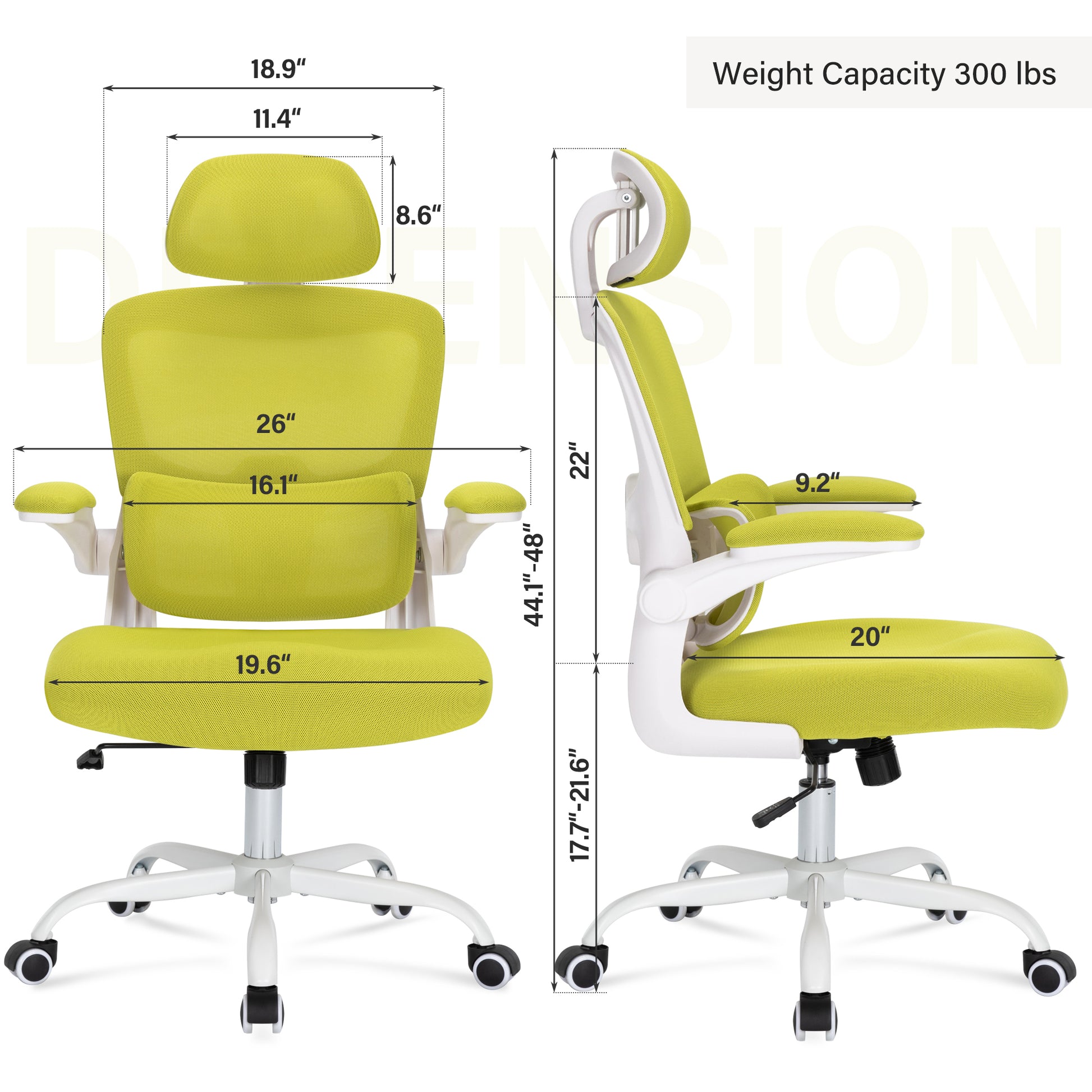 Ergonomic Mesh Office Chair with 3D Adjustable Lumbar Support