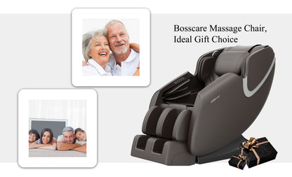 Zero Gravity Massage Chair: Bluetooth Speaker, Foot Roller, Brown