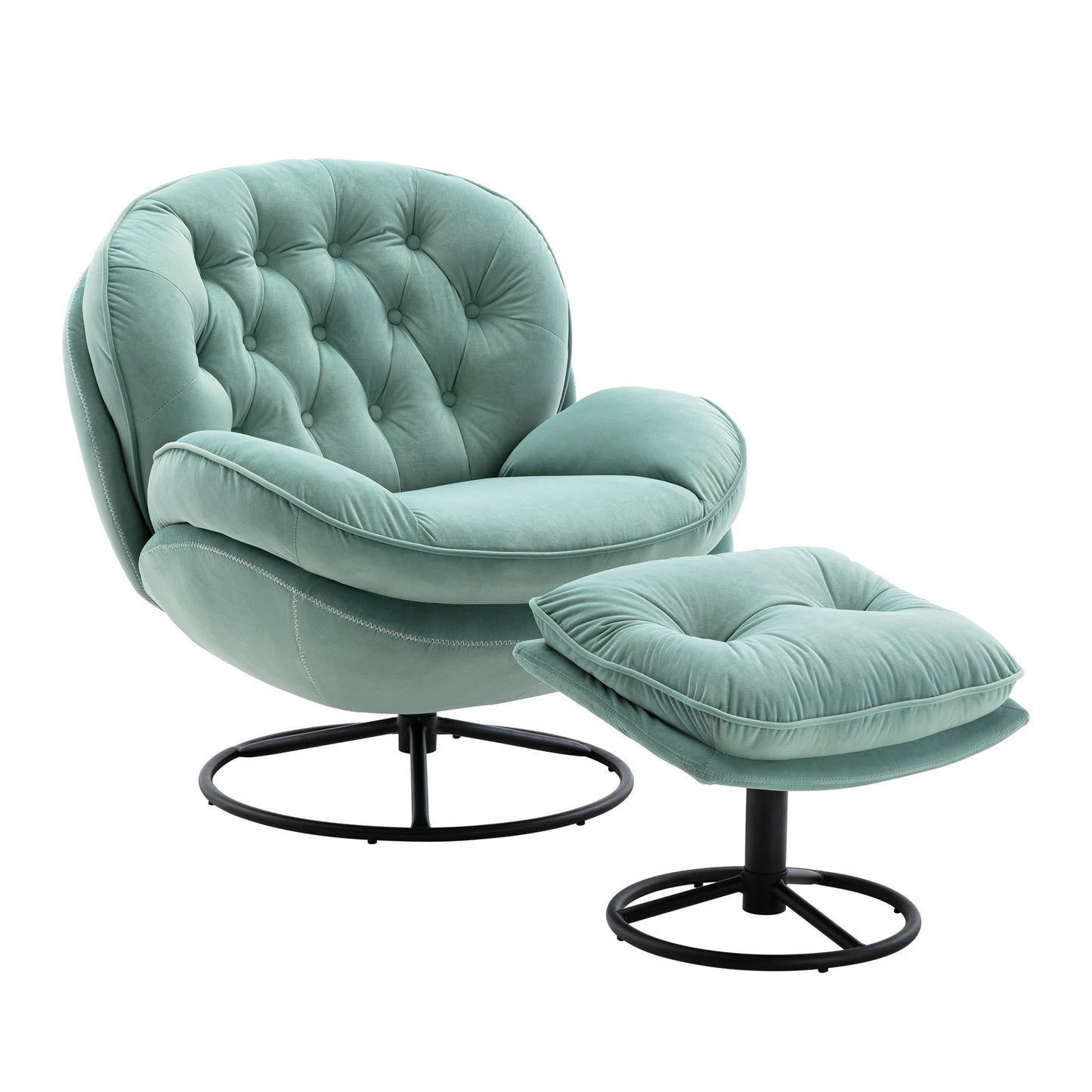 Accent chair  Living room Chair, Ottoman-TEAL
