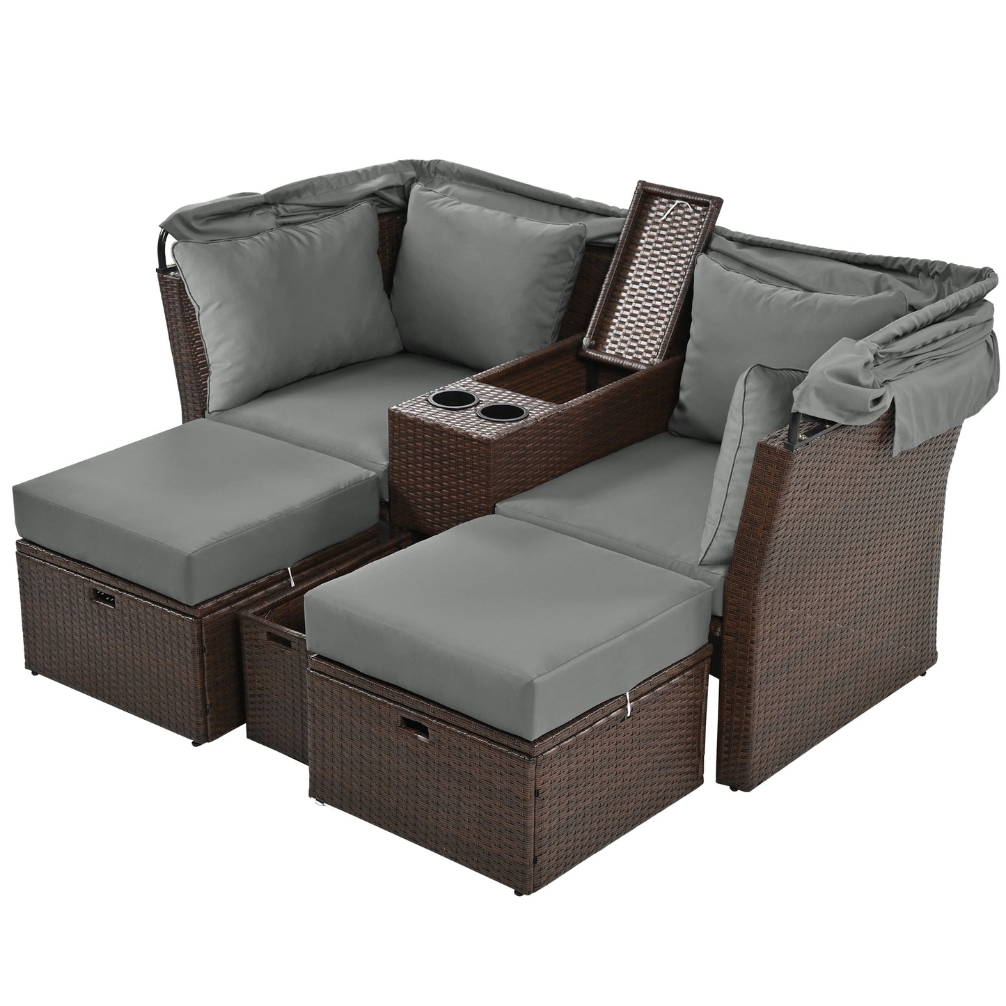 2-Seater Outdoor Patio Daybed Outdoor Double Daybed