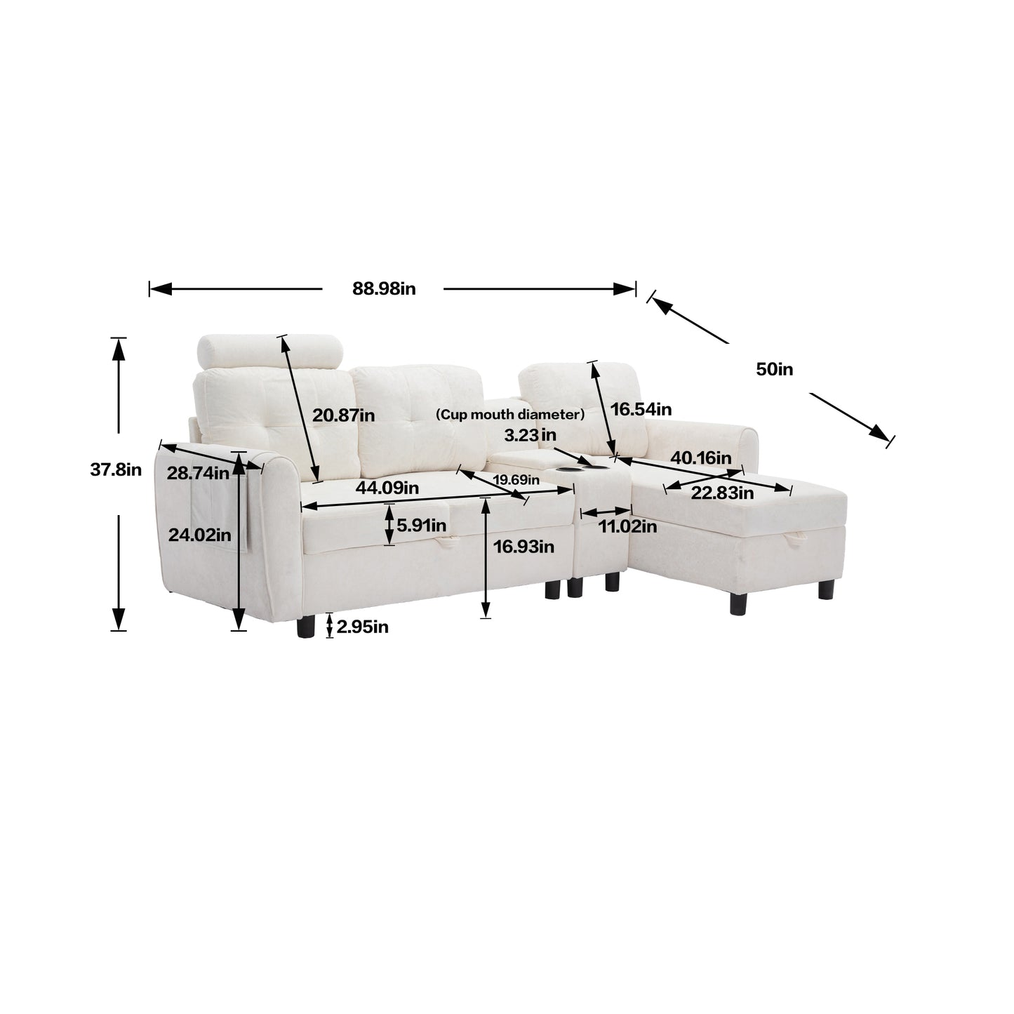 UNITED WE WIN storage sofa /Living room sofa cozy sectional  sofa