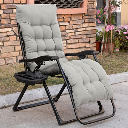Zero Gravity Chair, Folding Reclining Lounge Chair, Padded Cushion, Side Tray