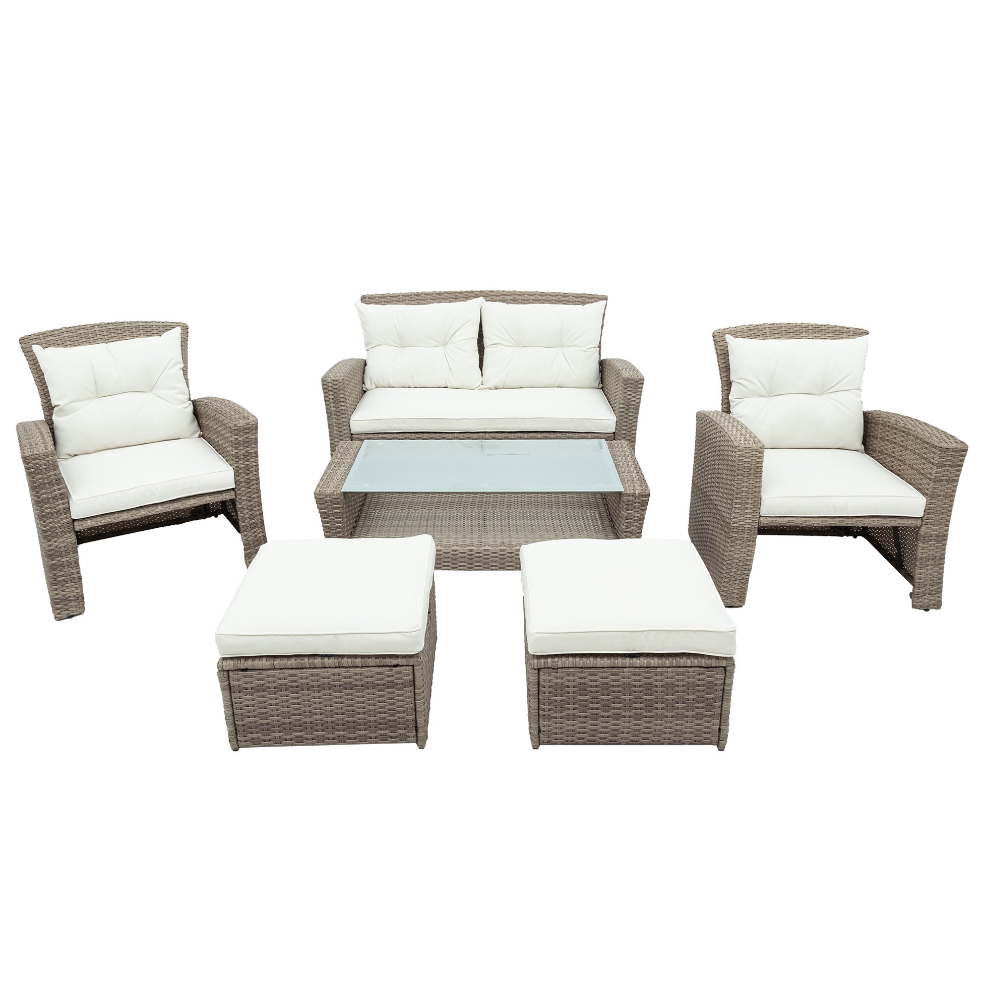 U-style Patio Furniture Set, 4 Piece Outdoor All Weather