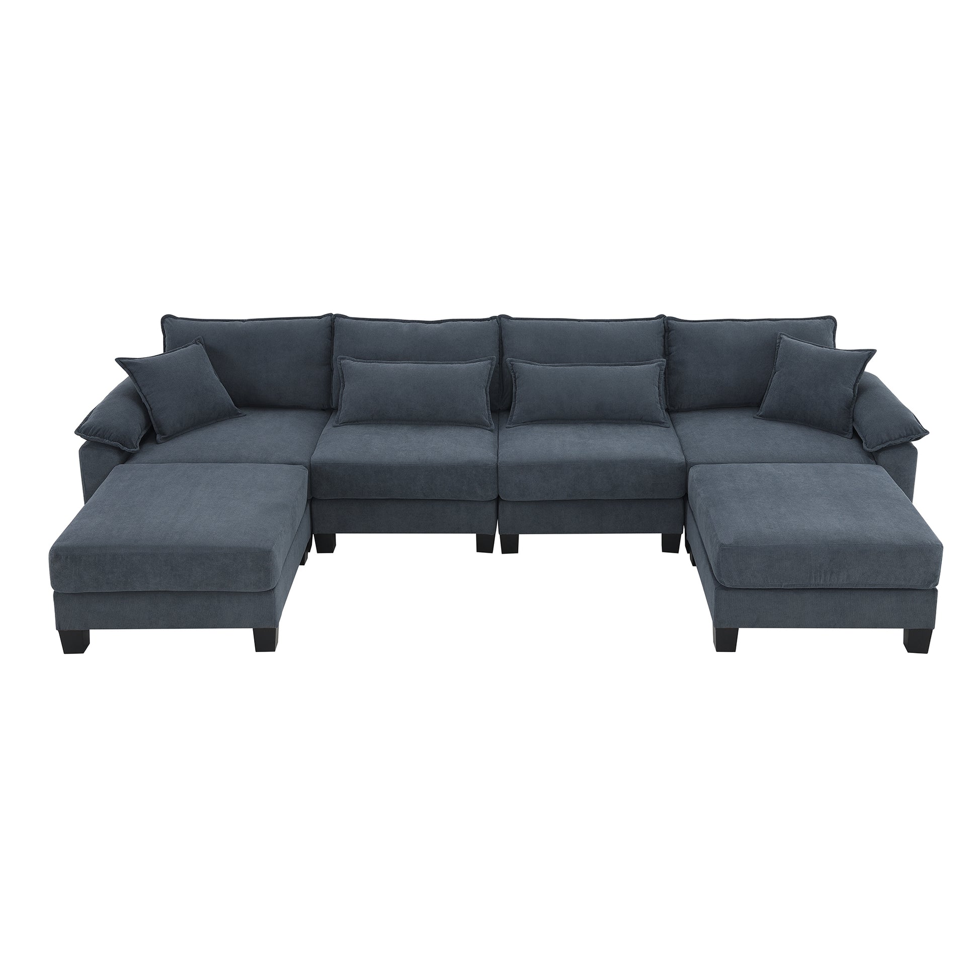 Corduroy U-Shaped Sectional Sofa