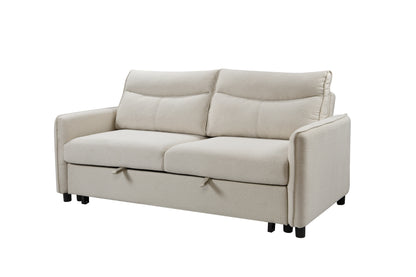 Beige Loveseat Futon: 3-in-1 Sofa Bed, Reclining Backrest