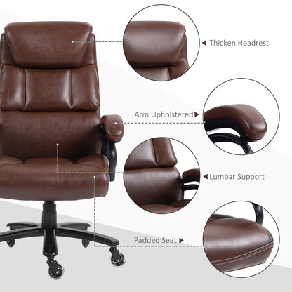 Vinsetto Leather Office Chair for Big and Tall, 400lb, Brown