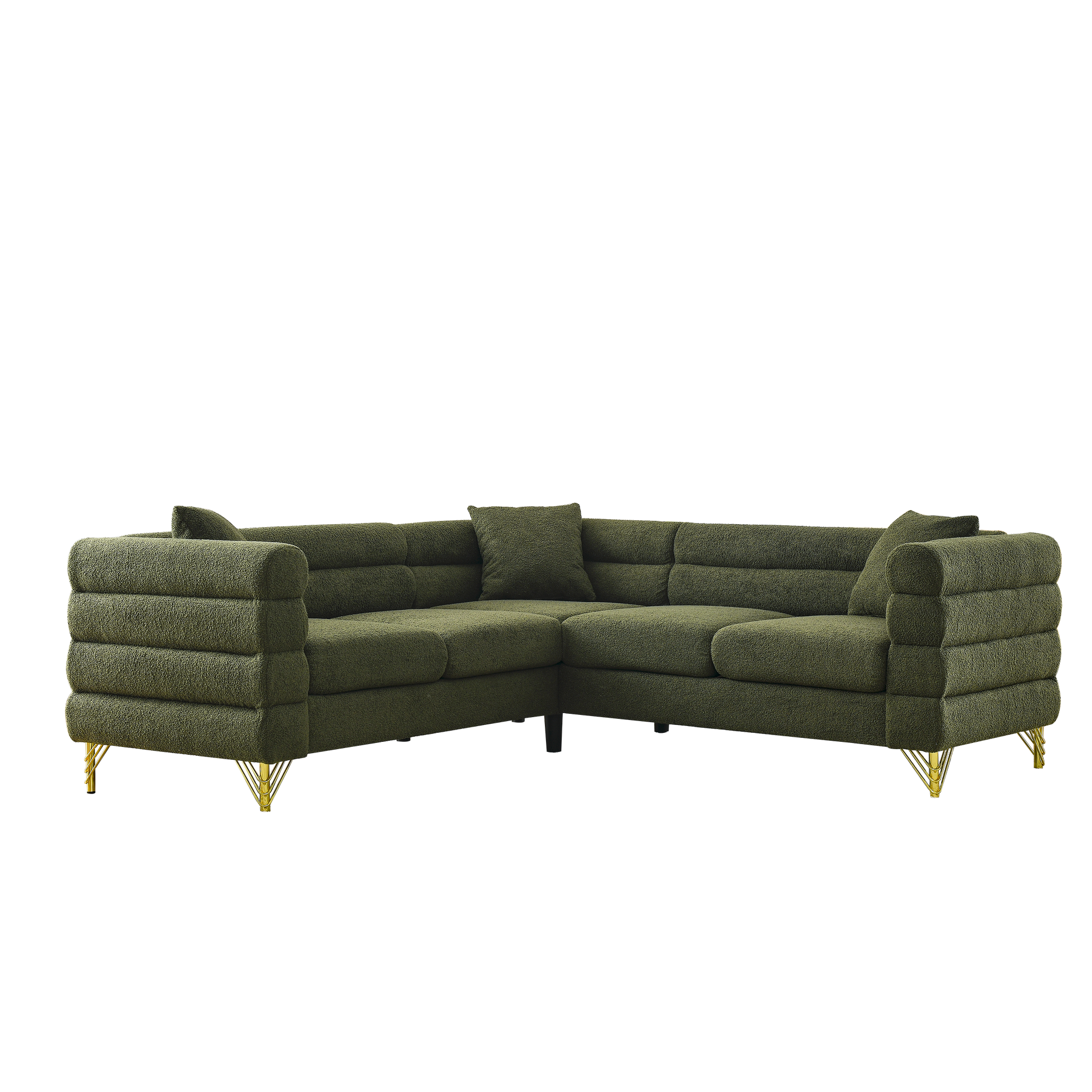 Sectional Sofas Couch, 5-Seater with 3 Cushions