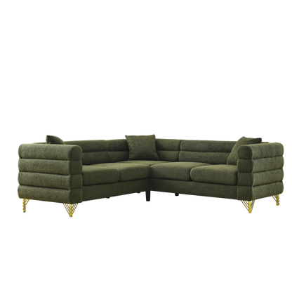 Sectional Sofas Couch, 5-Seater with 3 Cushions