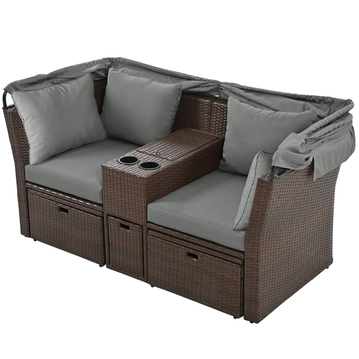 2-Seater Outdoor Patio Daybed Outdoor Double Daybed