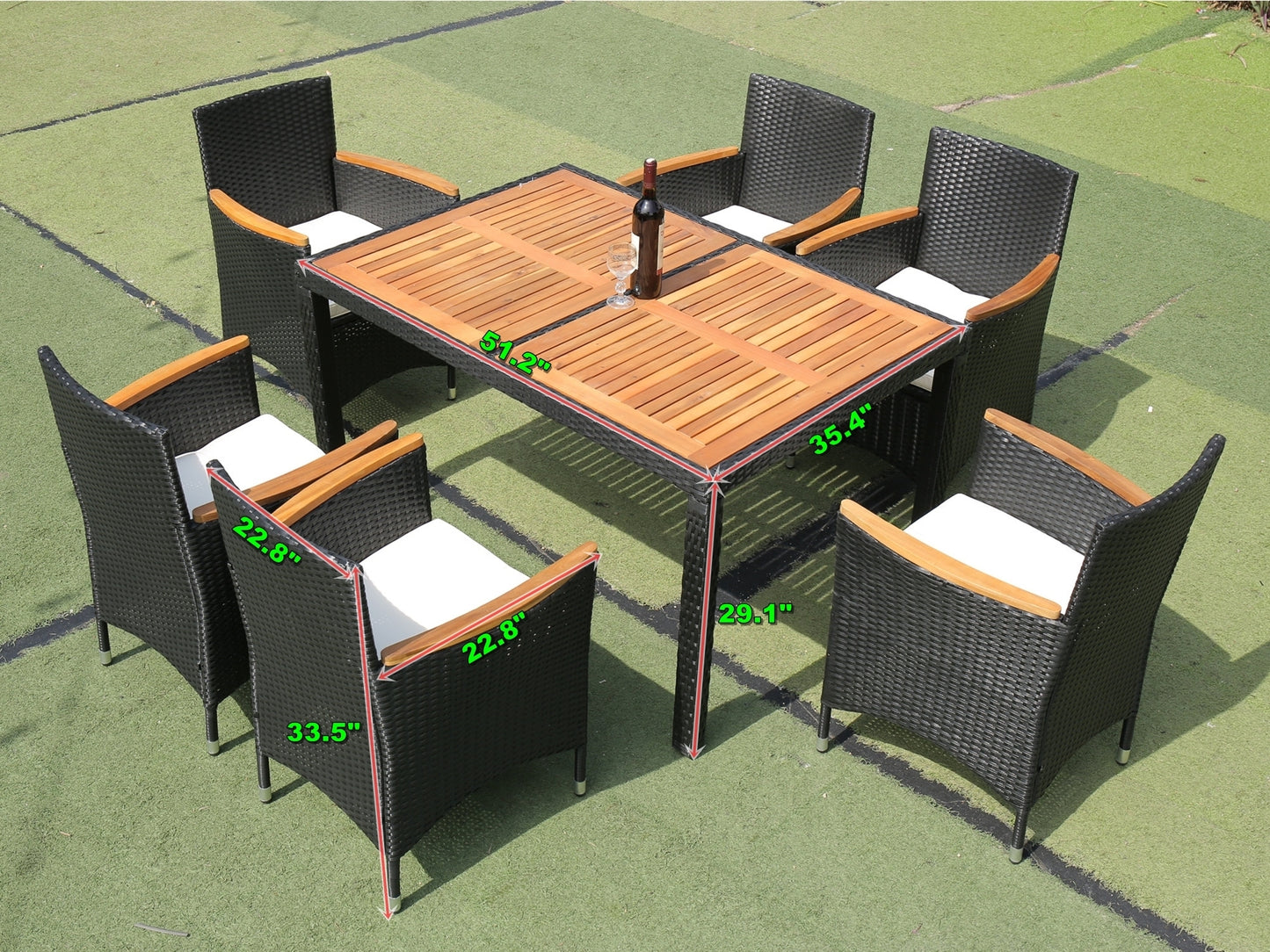 7 piece Outdoor Patio Dining Set Patio