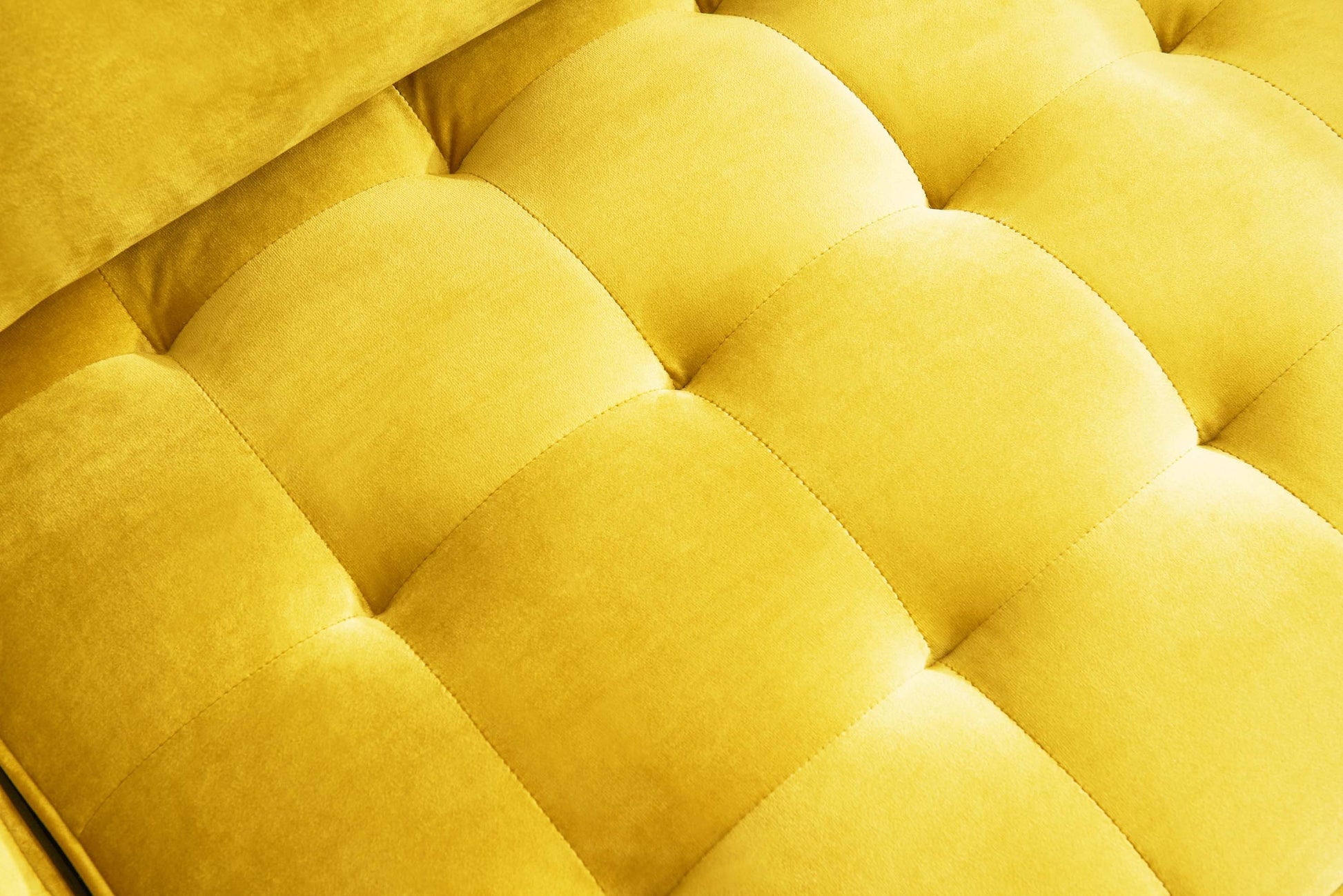 Modern Velvet Fabric Sofa - Yellow