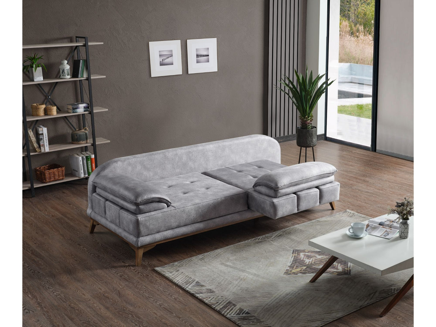 Convertible Livingroom (2 Sofa & 2 Chair) Silver