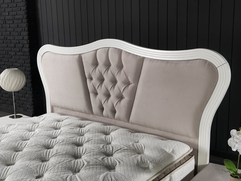 Bianco Storage Bed With Headboard Cream