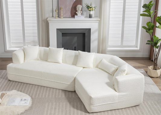 Modular Sectional Sleeper Sofa  Creamy-White
