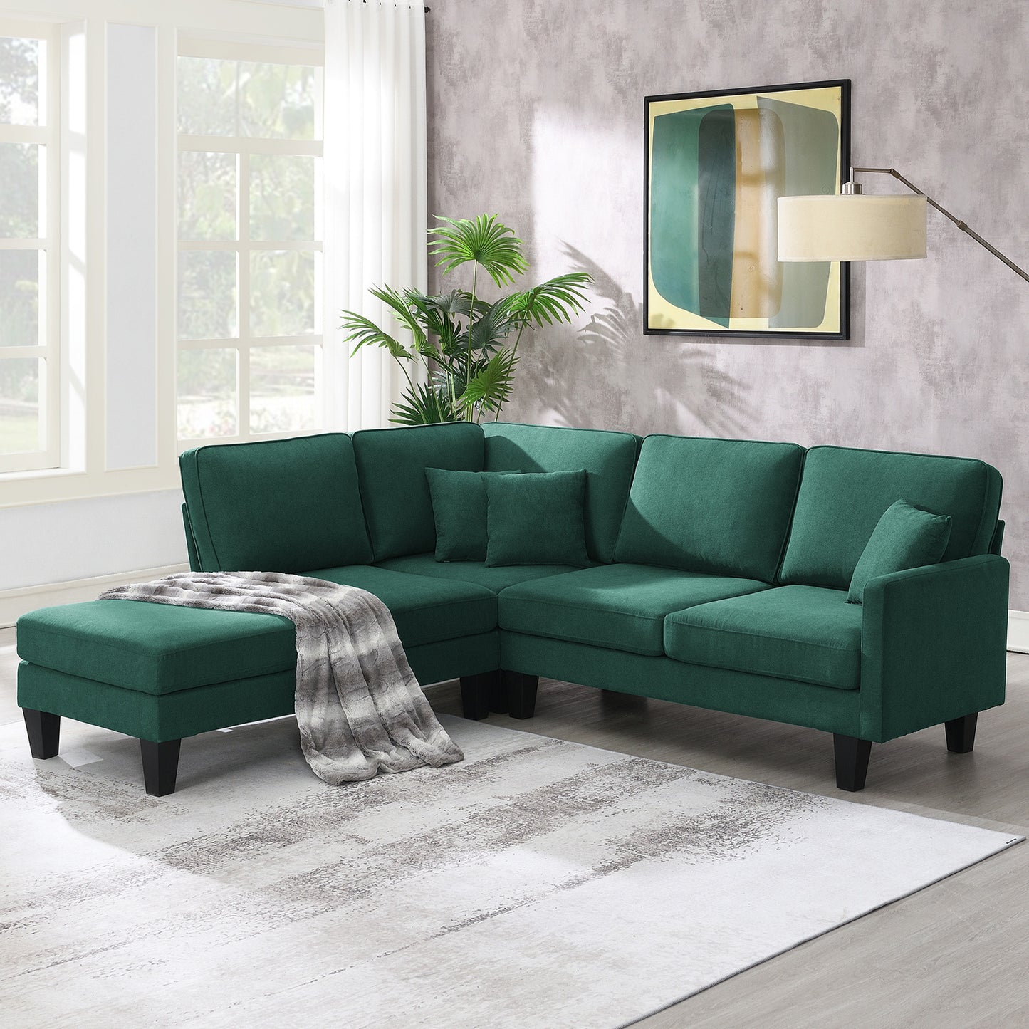 Sectional Sofa, 5-Seat Set, Chaise Lounge, Living Room