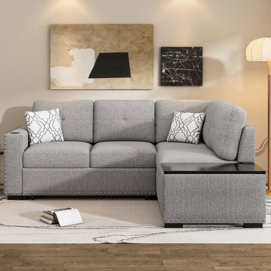 Reversible Sectional Sofa Bed, L-Shaped